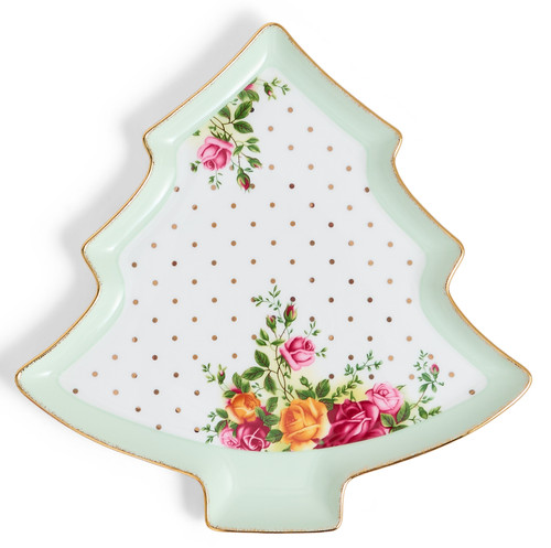 Royal Albert Old Country Roses Christmas Tree Serving Dish