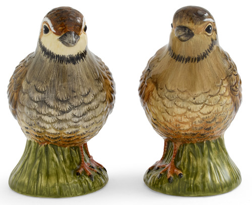 Spode Woodland Quail Figural Salt & Pepper Set