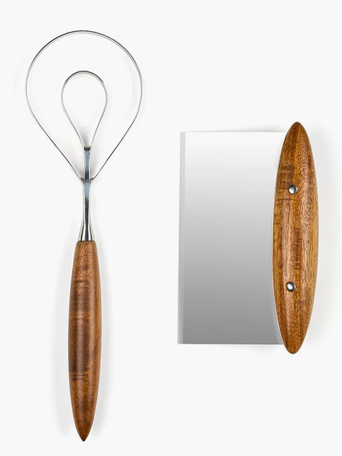 Nambe Tom Papa Breaking Bread Gift Set - Bench Scraper & Dough Whisk