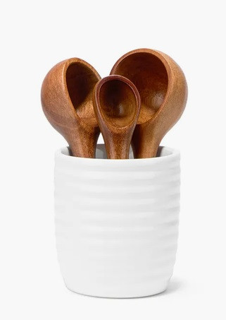 Nambe Tom Papa Breaking Bread Measuring Spoons with Canister