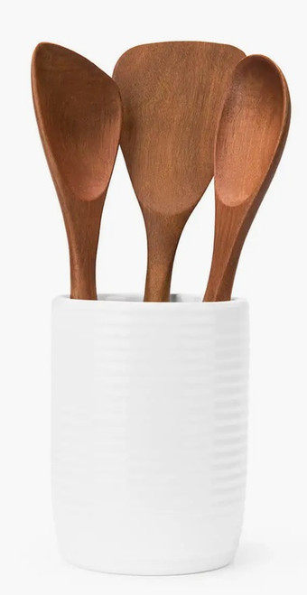 Nambe Tom Papa Breaking Bread Wood Utensils with Canister