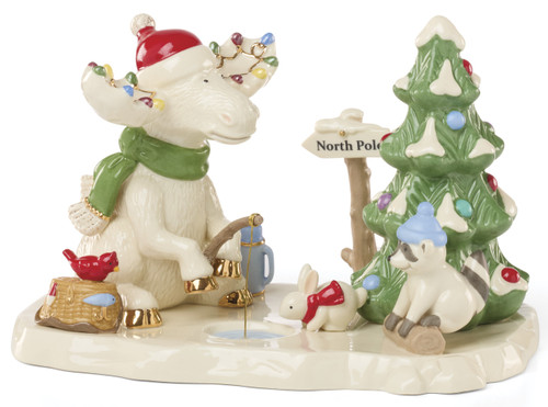 Lenox Merry Marcel Moose Fishing Figurine