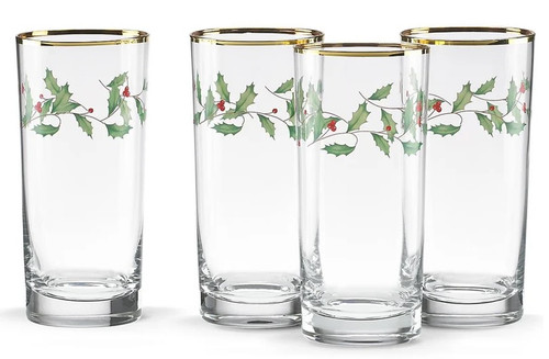 Lenox Holiday Highball Glasses, Set of 4