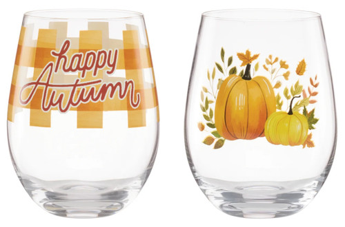 Cambridge Harvest Stemless Wine, Set of 2