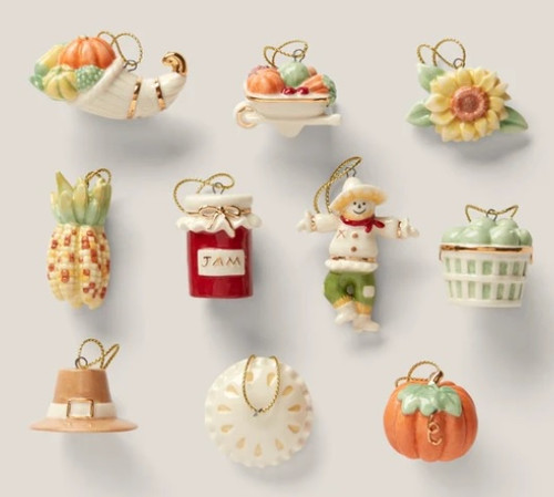 Lenox Autumn Favorites Mini 10pc Ornament Set