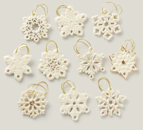 Lenox Snowflake Mini 10pc Ornament Set