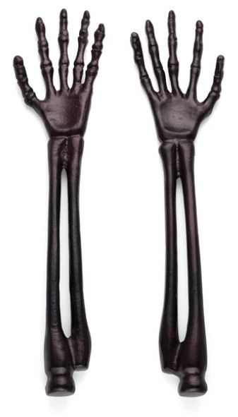 Oneida Vintro Halloween Skeleton Black Satin 2-Piece Salad Servers