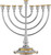 Reed & Barton Judaica Roseland Silver Menorah with Gold Braided Accent