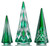 Waterford Green Standing Christmas Tree Figurine, Assorted Set of 3