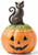 Lenox Haunted Halloween Cat on Pumpkin Covered Candy Jar