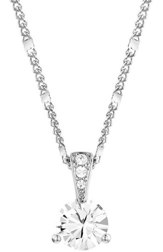 Swarovski Solitaire Silver Tone Pendant Necklace - Thurbers