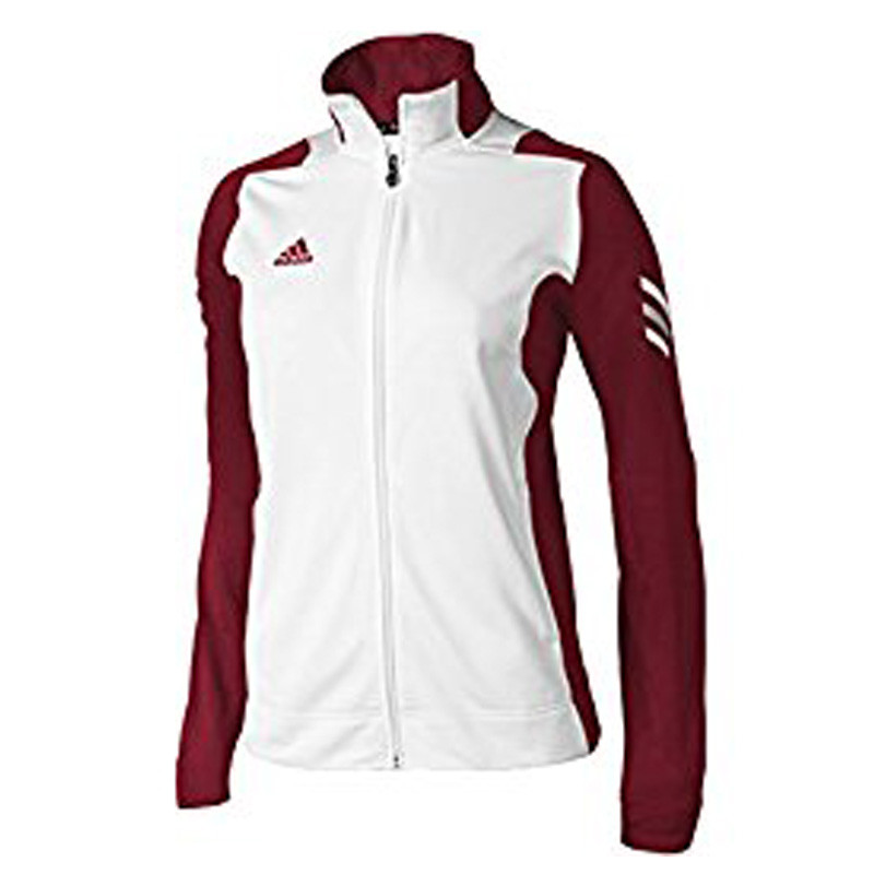 adidas maroon and white jacket