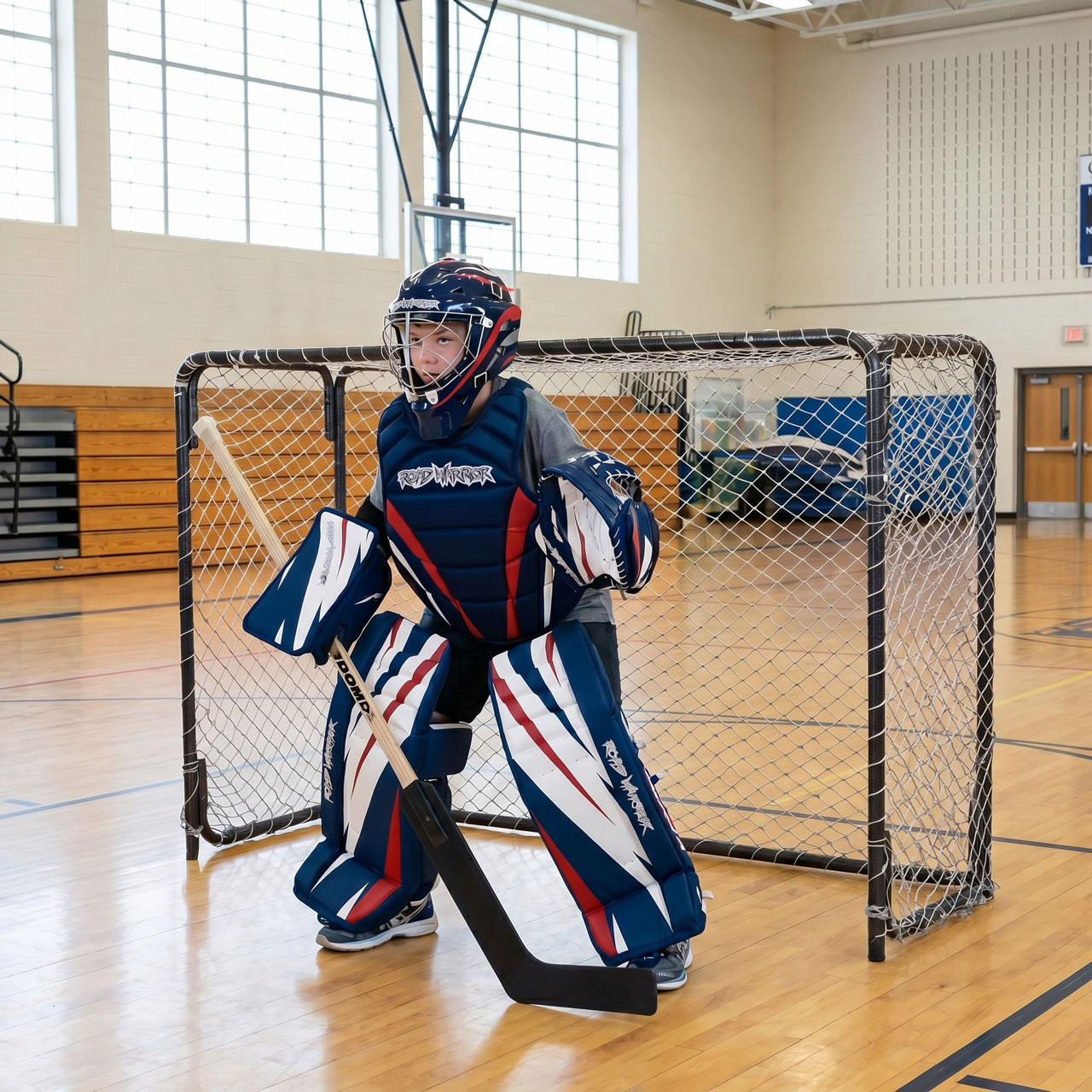 Folding Floor Hockey Frames w/Mesh Net, PAIR