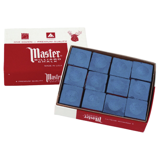 Master Billiards/Pool Cue Chalk Box, 12 kubussen, zwart