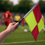 Linesman's Yellow and Red Checkered Flags