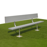 15 inch Spectator Bench With Back, Surface Mount