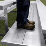 4-Row Low Rise Fixed Spectator Bleacher, 8 Ft, Dbl Ft Plank