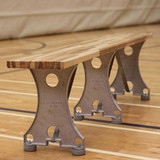 Wood Top Locker Room Bench with Cast Aluminum Legs - 12 Foot Wood Top Locker Room Bench with Cast Aluminum Legs - 12 Foot