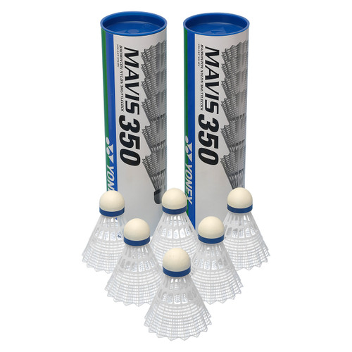 Mavis 350 Cork Base Badminton Shuttle - White (Doz) Mavis 350 Cork Base Badminton Shuttle - White (Doz)