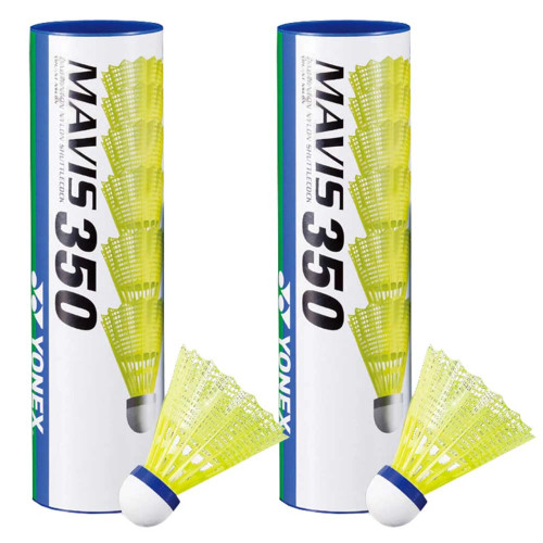 Nylon & Cork Base Badminton Shuttles - White & Yellow