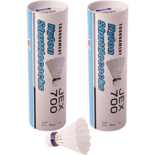 Nylon & Cork Base Badminton Shuttles - White & Yellow