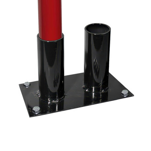 Floor Mounted Volleyball/Badminton Post Storage Rack - holds 2 (3" inch dia.) posts Floor Mounted Volleyball/Badminton Post Storage Rack - holds 2 (3" inch dia.) posts