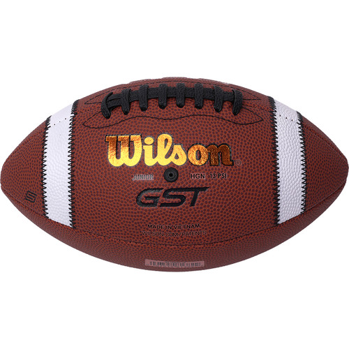 Wilson GST Junior Leather Game Football - Top Quality Play