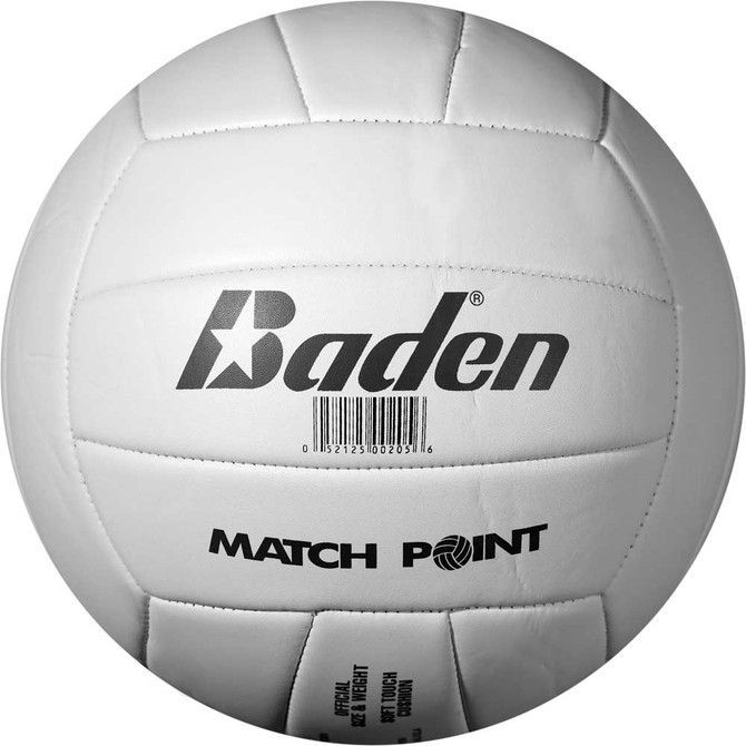 Baden Match Point Synthetic Leather Volleyball - White - Back View