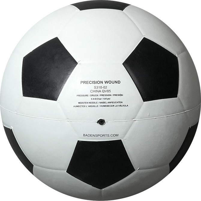 Baden Deluxe Rubber White and Black Soccer Ball
