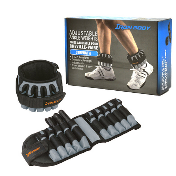 IBF - Deluxe Adjustable Ankle Weights - 5 lbs