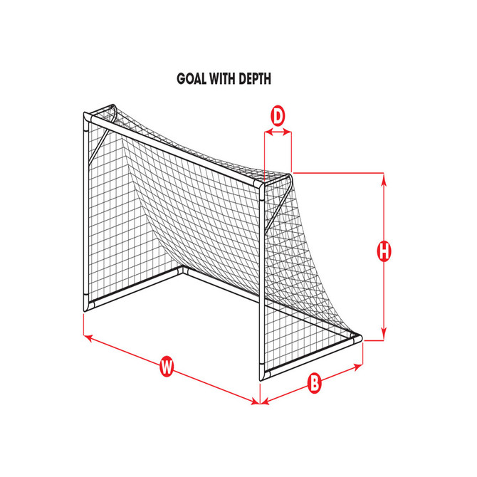 Kwik Goal Soccer Net 3mm (6.5'x18.5'x2'x6.5') White 3.5" Mesh