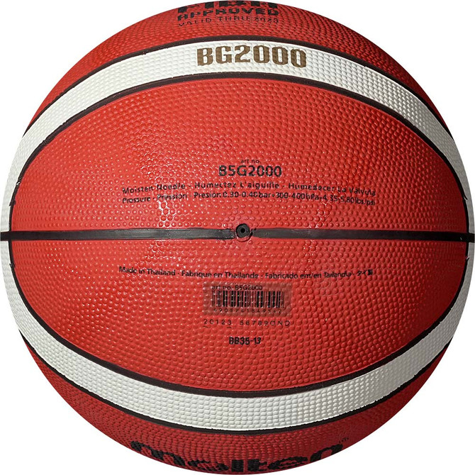 Molten BG2000 FIBA Approved 2-Tone Rubber Basketball - Size 5 - Bottom View