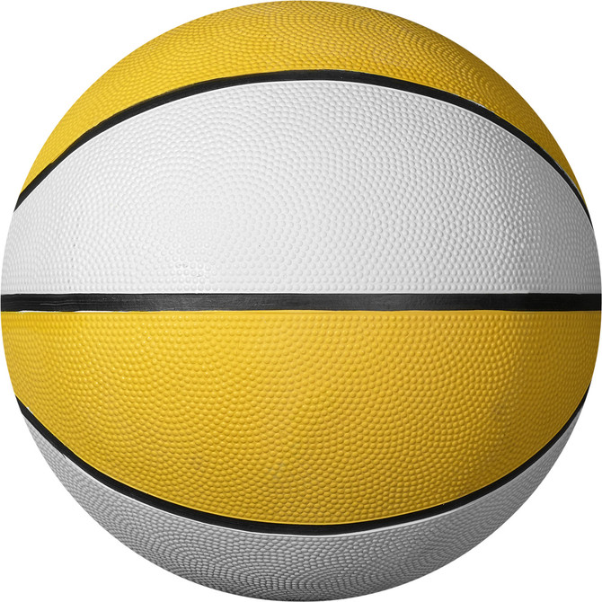 Baden Two-Tone Rubber Basketball Yellow/White - Size 6 - Top View (28.5") (BR6-705)