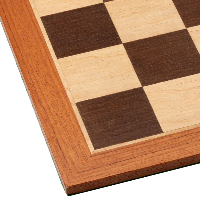 Deluxe wood chess board only - close up