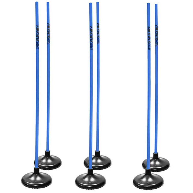 Premier Coaching Sticks with Rubber Bases (6/Set) - BLUE