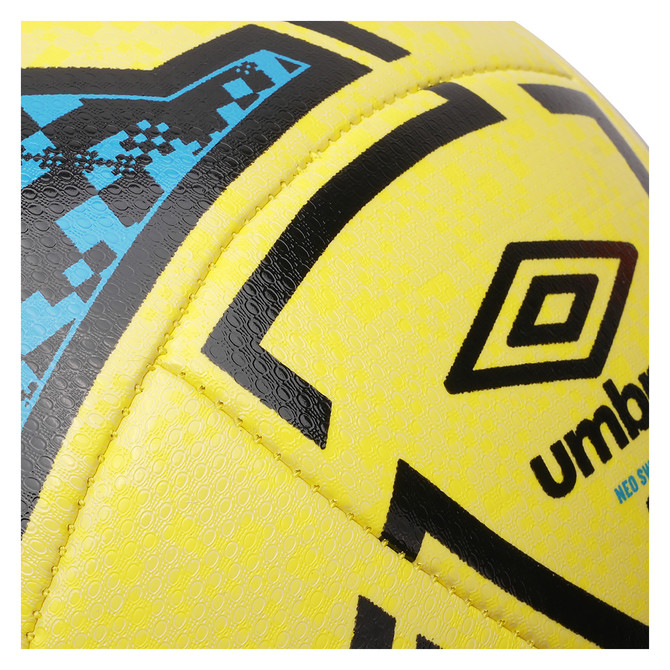 Umbro Neo Swerve Soccer Ball - Yellow/Black/Malibu Blue - Size 5 - Close-Up