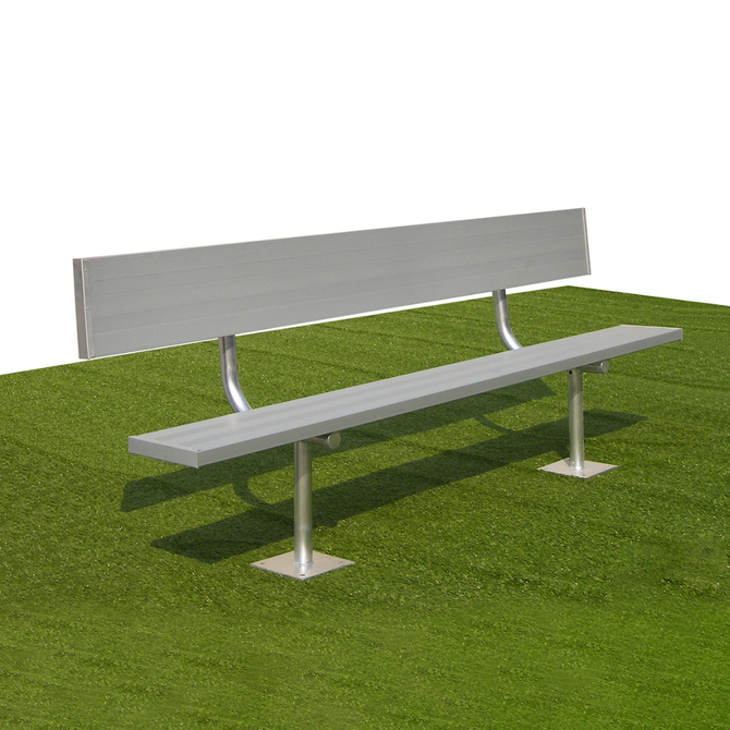 15 inch Spectator Bench With Back, Surface Mount