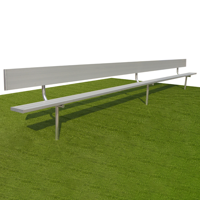 15 inch Spectator Bench With Back, Inground