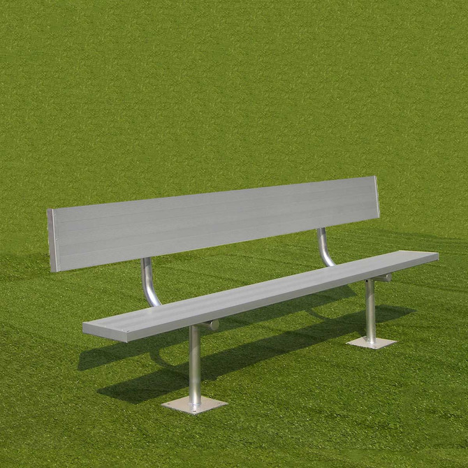 27' Spectator Bench With Back, Surface Mount (G.BE27SMWB)