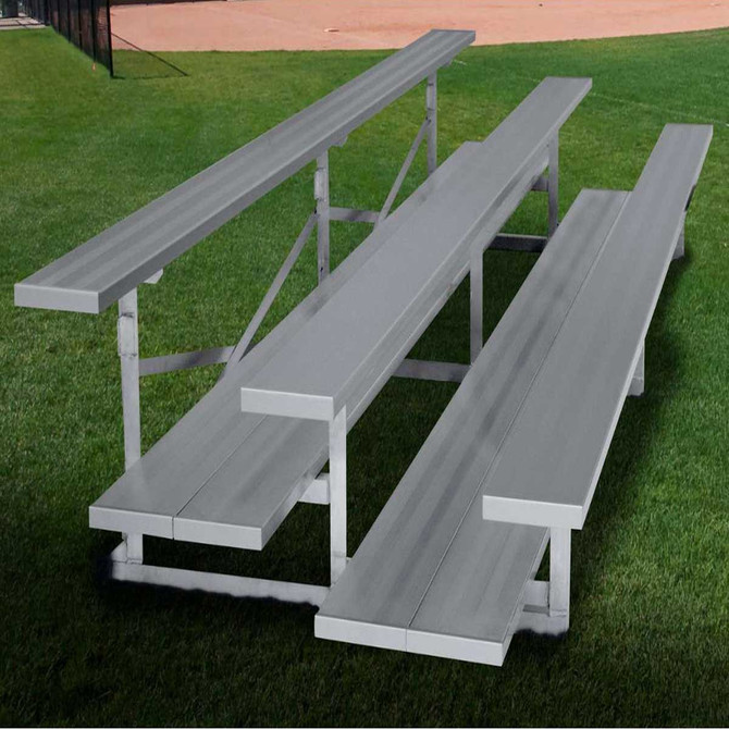 3-Row Fixed Spectator Bleacher w/o Aisle, 21', Dbl Ft Plank (G.GSNB0321DF)