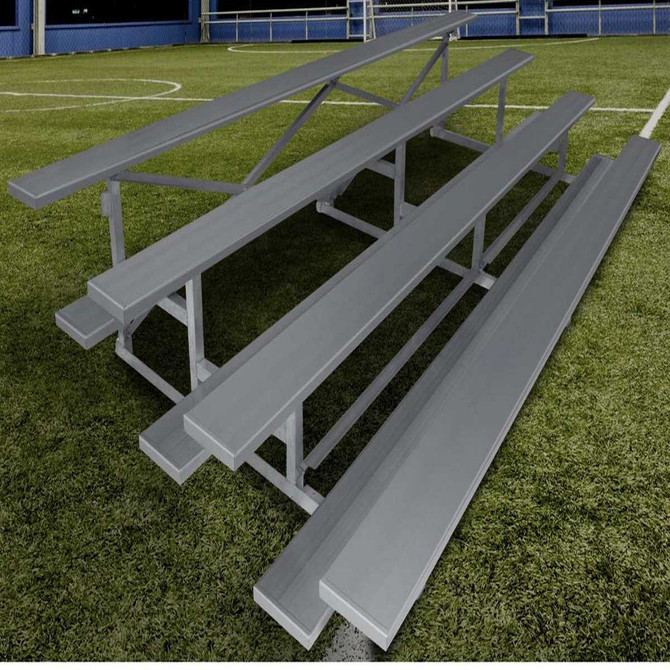 4-Row Low Rise Fixed Spectator Bleacher, 8 Ft, Dbl Ft Plank (G.GSNB0408DFLR)