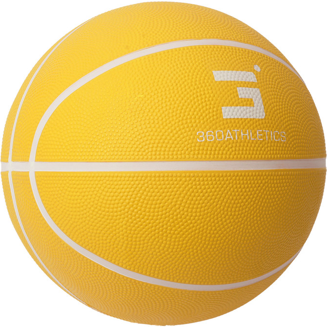 Rubber Basketball - Yellow - Size 5 - Angle View
