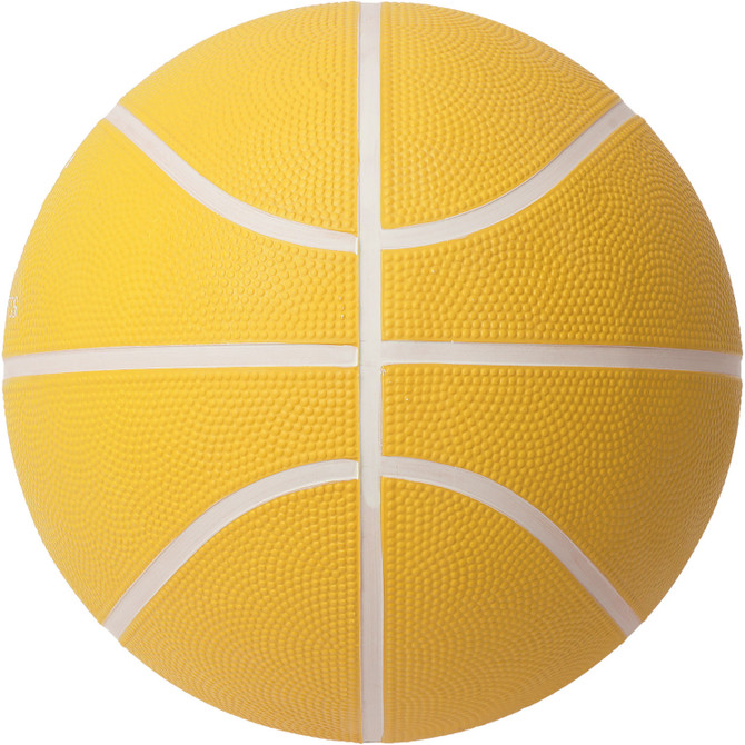 Rubber Basketball - Yellow - Size 5 - End View