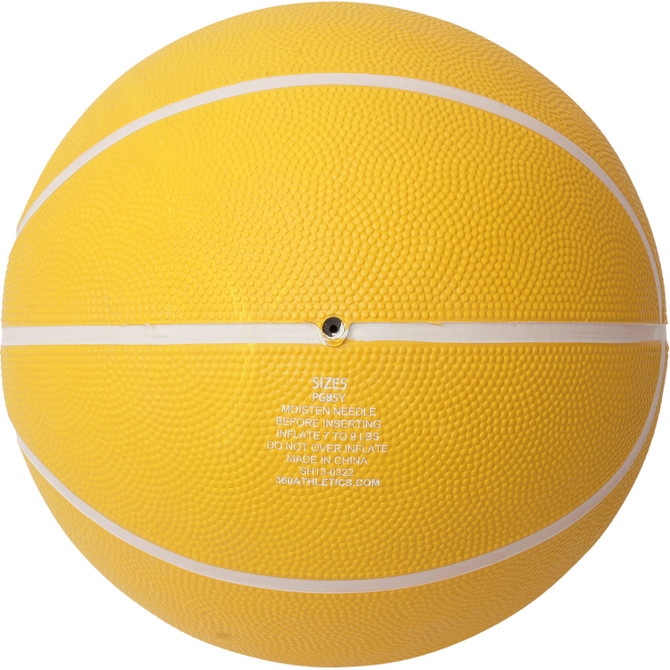 Rubber Basketball - Yellow - Size 5 - Bottom View
