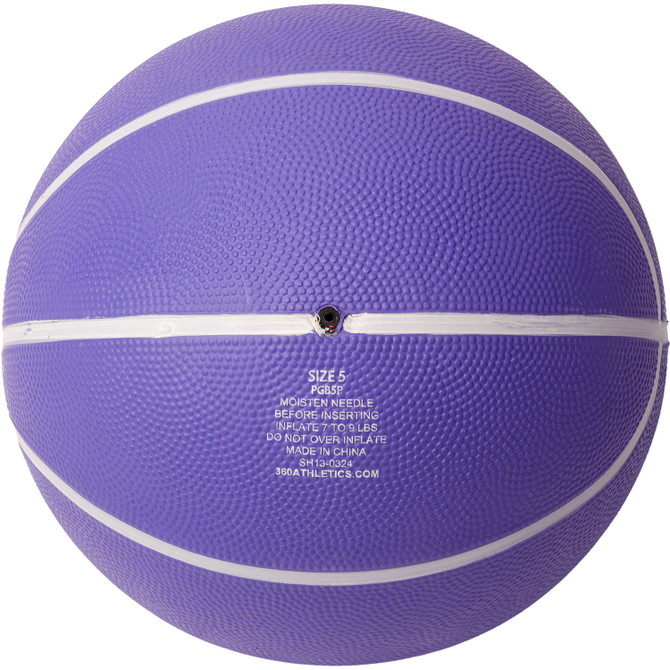 Rubber Basketball - Purple - Size 5 - Bottom View