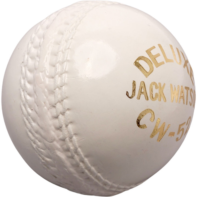 Deluxe Practice Cricket Ball - White - Angle View