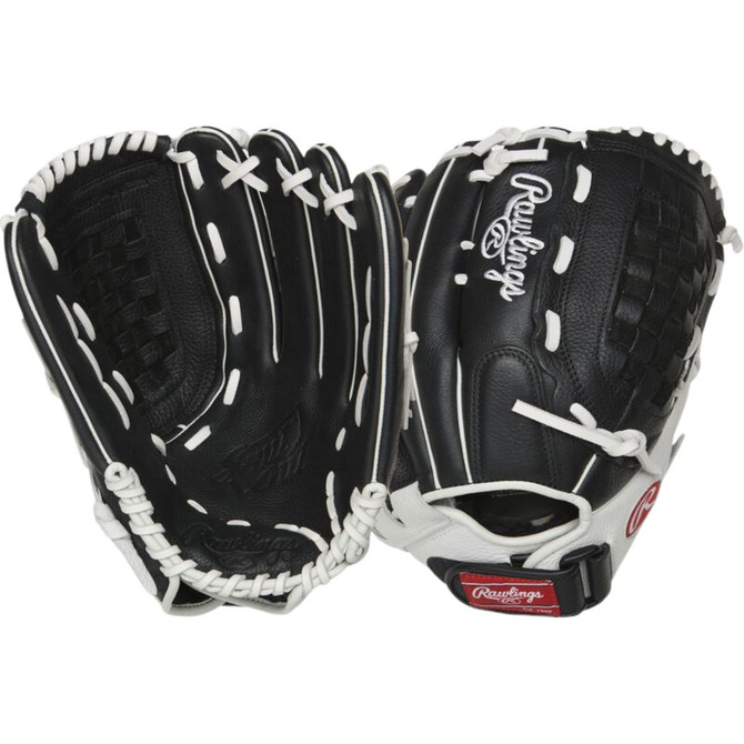 Rawlings Shut Out Series 13" Softball Glove (RHT), BK/ (RSO130BW)
