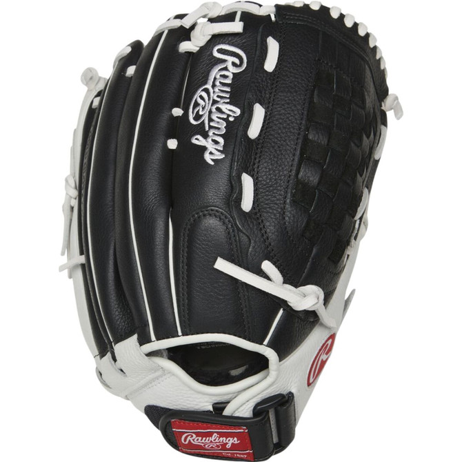 Rawlings Shut Out Series 13" Softball Glove (RHT), BK/ (RSO130BW)