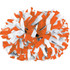 Orange / White - 6" Plastic Pom with baton handle