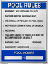 Pool Rules sign (RPS02)